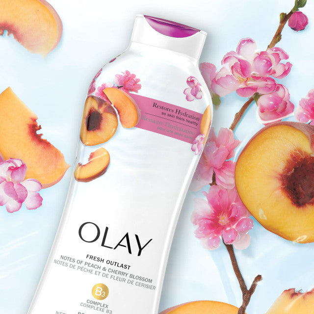 Olay Fresh Outlast Body Wash + B3 - Notes of Peach & Cherry Blossom - 700ml