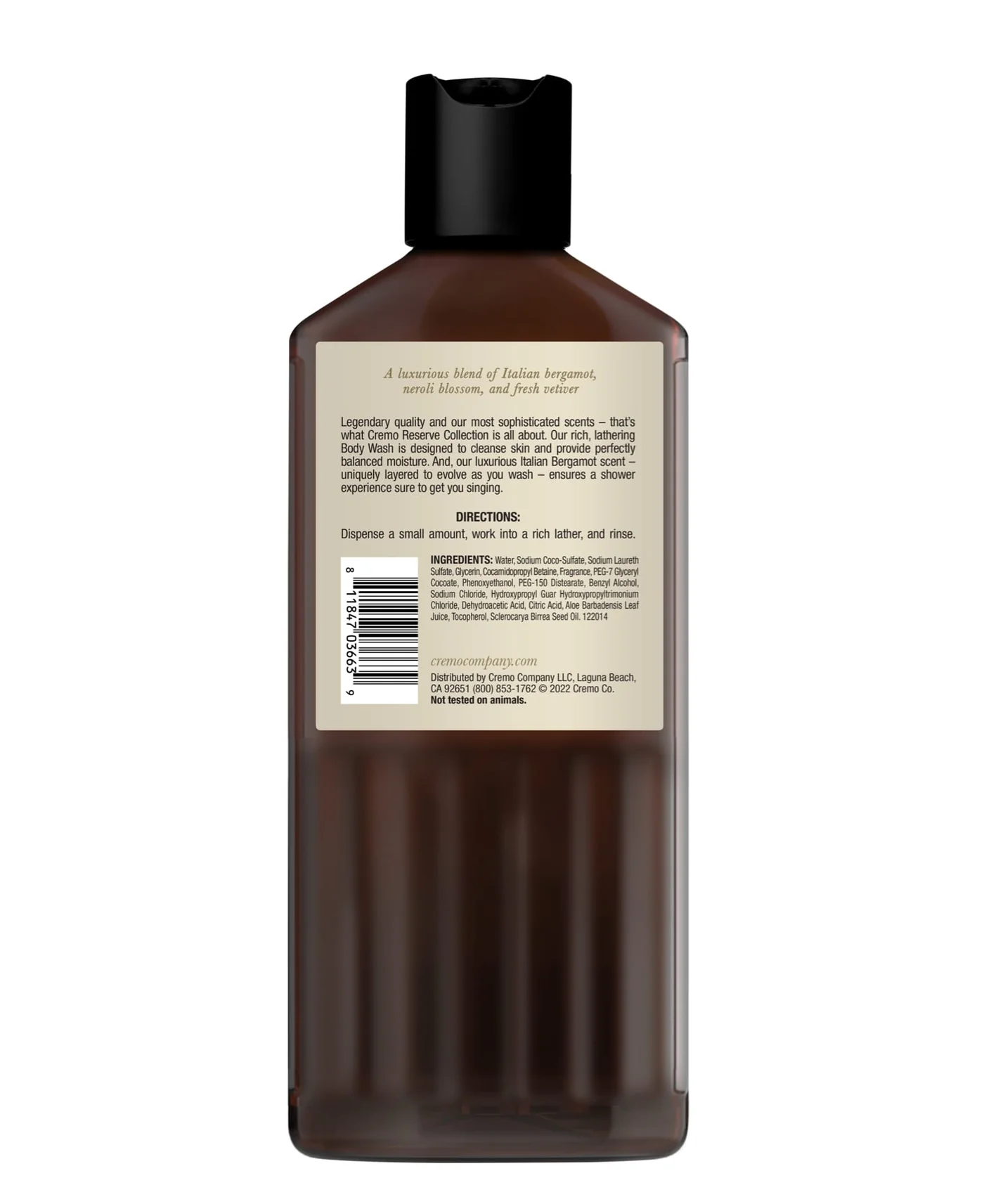 Cremo Italian Bergamot Body Wash (Reserve Collection No. 30) - 473 ml